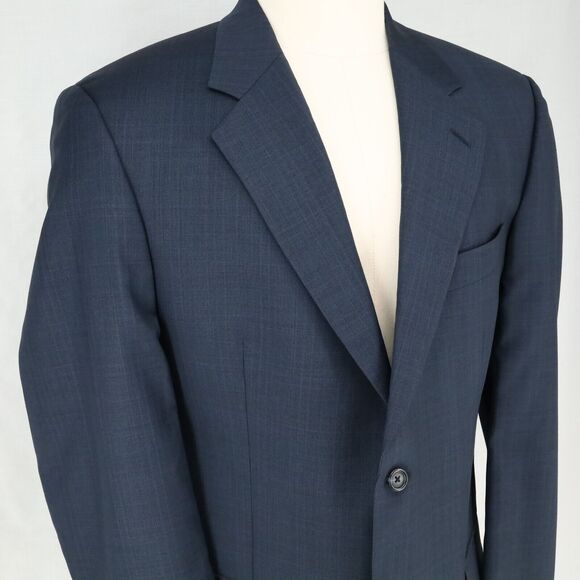 John W Nordstrom Sport Coat Mens 44R Blue Plaid Jacket Wool Reda Super 120s - Picture 6 of 16